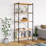 5-Tier Shelving Unit Black and Oak 80x40x163 cm 336348