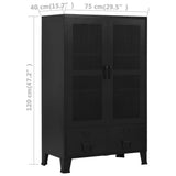 Office Cabinet with Mesh Doors Industrial 75x40x120 cm Steel 145355