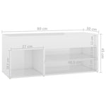 Shoe Bench High Gloss White 80x30x45 cm Engineered Wood 808753