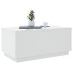 ZNTS Coffee Table with LED Lights White 90x50x40 cm 839875