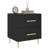 ZNTS Bedside Cabinet Black 40x35x47.5 cm Engineered Wood 827278