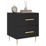 ZNTS Bedside Cabinets 2 pcs Black 40x35x47.5 cm Engineered Wood 827279