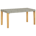 Garden Bench 120 cm Grey Poly Rattan and Solid Acacia Wood 46489
