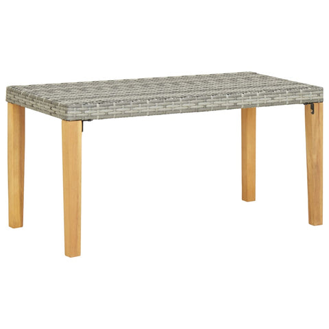 Garden Bench 120 cm Grey Poly Rattan and Solid Acacia Wood 46489