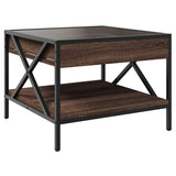 Coffee Table with Infinity LED Brown Oak 50x50x38 cm 847701