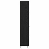 Highboard with Drawer 2 pcs Black Oak Engineered Wood and Glass 3416197