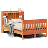 Bed Frame without Mattress Wax Brown 135x190 cm Solid Wood Pine 3323277