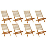 Folding Garden Chairs 8 pcs Beige Solid Wood Acacia 3214636
