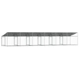 Dog Cage with Roof and Doors Grey 12x2x2 m Galvanised Steel 3209567