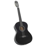 12 Piece Classical Guitar Beginner Set Black 4/4 39" 70111