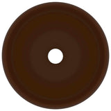 Luxury Wash Basin Round Matt Dark Brown 40x15 cm Ceramic 147006