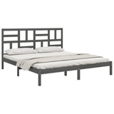 Bed Frame without Mattress Grey Solid Wood 200x200 cm 3105972