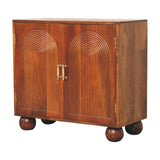 Chestnut Carved Ball Cabinet IN3617