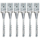 Ground Spikes 6 pcs Silver 9x9x56 cm Galvanised Steel 145440