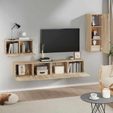 4 Piece TV Cabinet Set Sonoma Oak Engineered Wood 3114336