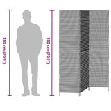 Room Divider Folding Manual Black 146 x 180 cm Poly Rattan 42003668