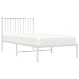 Metal Bed Frame without Mattress with Headboard White 90x190cm 350923