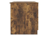Desk with Shelf Smoked Oak 142.5 x 50 x 75 cm Engineered Wood 3414644