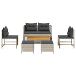 Garden Sofa Set 6 pcs Light grey and dark grey Poly Rattan 4104705