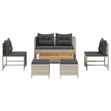 Garden Sofa Set 6 pcs Light grey and dark grey Poly Rattan 4104705
