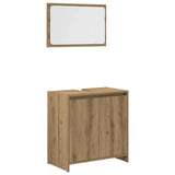 3 Piece Bathroom Furniture Set Artisan Oak Engineered Wood 3328566