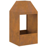 Fire Pit Brown 50 x 50 x 100 cm Weathering Steel 858989