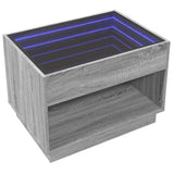 Coffee Table with Infinity LED Grey Sonoma 70x50x50 cm 847663