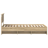 Bed Frame with Headboard Sonoma Oak 80 x 200 cm Engineered Wood 3408902