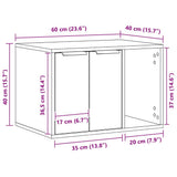 857726 Cat Litter Box Enclosure Sonoma Oak 60x40x40 cm Engineered Wood