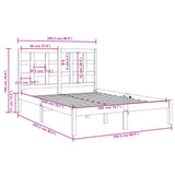 Bed Frame without Mattress Grey 200x200 cm Solid Wood 3105492