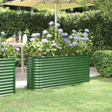 Garden Raised Bed Galvanised Steel 152x40x68 cm Green 318893
