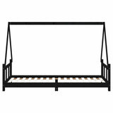 Kids Bed Frame Black 90x200 cm Solid Wood Pine 834455