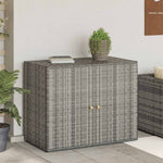 Garden Storage Cabinet Grey 100x55.5x80 cm Poly Rattan 319869