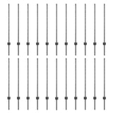 Embedded Fence Post 22 pcs Grey 140 cm Powder-Coated Steel 3335936