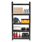 ZNTS Heavy Duty Black Metal Garage Shelving Unit Shed Storage Shelves Boltless Shelf Rack 08700525