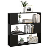Book Cabinet Room Divider Black Engineered wood 100x24x94 cm 809180
