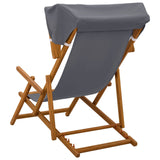 Deck Chair 2 pcs 3 Position Solid Eucalyptus Wood Grey 3407809