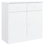 Highboard ALTA White 77x35x165 cm Solid Wood Pine 3187774