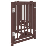 Dog Gate with Door Foldable 6 Panels Brown Oak 300 cm Solid Wood Fir 352293