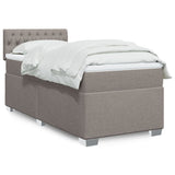 Box Spring Bed with Mattress Taupe 90x200 cm Fabric 3285782
