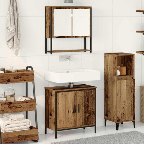 Bathroom Furniture Set with Storage 2 pcs Brown 60 x 30 x 60 cm 3334322