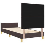 ZNTS Bed Frame Dark Brown 90x200 cm Fabric 3344700