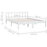 Bed Frame without Mattress White Solid Wood Small Double 810053