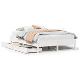 Bed Frame without Mattress White 120x200 cm Solid Wood Pine 3301714