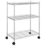 ZNTS 3-Tier Storage Rack with Wheels 60x35x81 cm Chrome 150 kg 324625