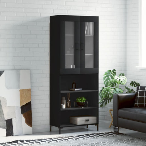 Highboard Black 69.5x34x180 cm Engineered Wood 3198722