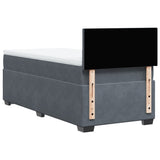 Box Spring Bed with Mattress Dark Grey 100x200 cm Velvet 3286229