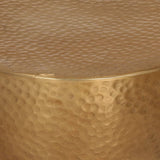 Coffee Table Hammered Aluminium 50x30 cm Brass 359610