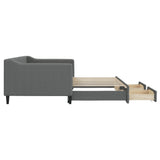 Daybed with Trundle&Drawers without Mattress Dark Grey 90x190 cm Single 3197500