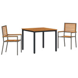 Garden Dining Set 3 pcs Grey and Brown Poly Rattan 3365491